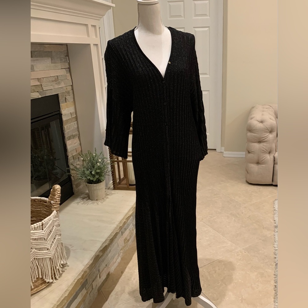 Zara long glittered black dress Size USA “M”